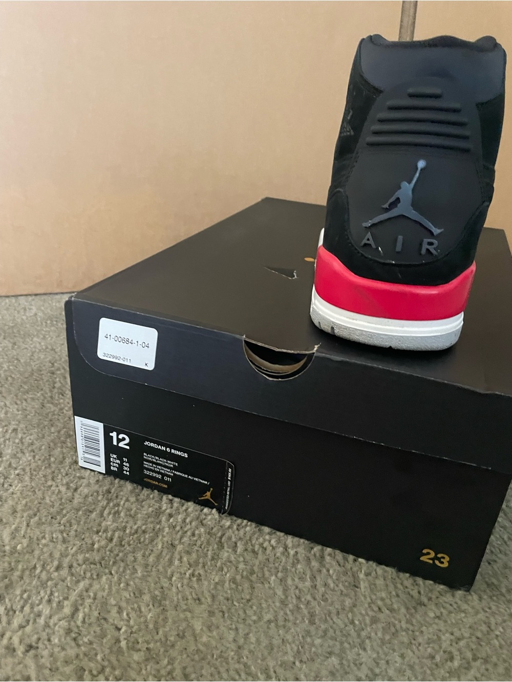 Jordan Kids' Black and Red High-Top Sneakers